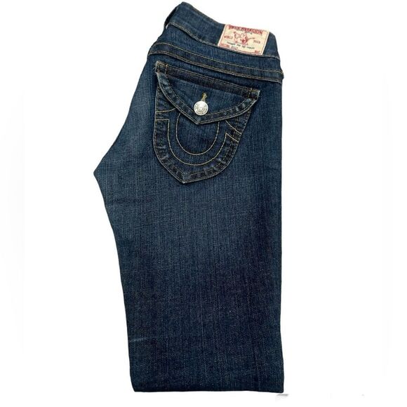 Y2K Vintage True Religion Billy Jeans Mid Rise Straight Leg Dark Blue 24 MINT - Picture 6 of 11